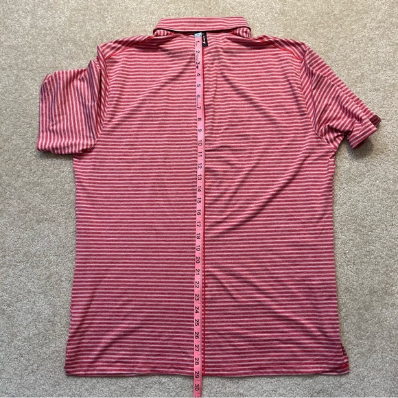 Nike Tiger Woods Polo Shirt Mens Large Red Stripes Golf Dri-Fit Embroidered Logo - Picture 11 of 12